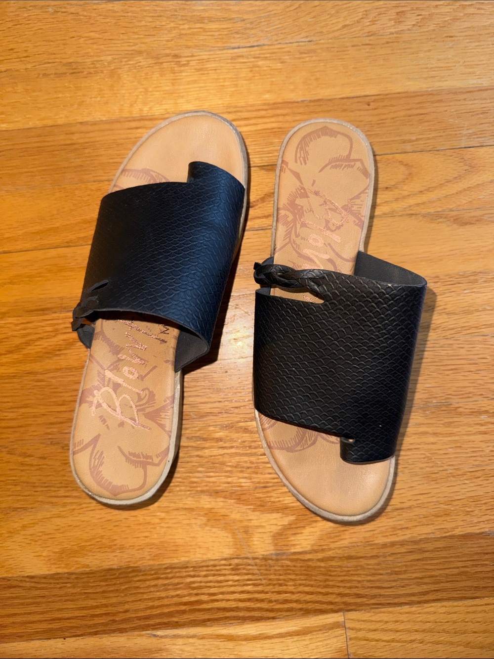 Blowfish Black Platform Slide Sandals